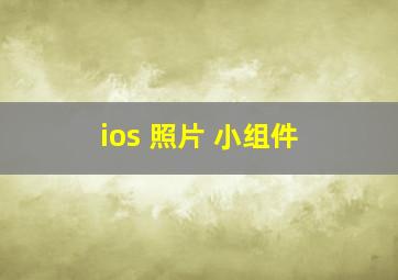 ios 照片 小组件